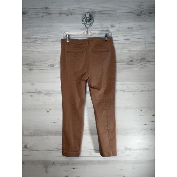 Express Pants Womens 8R Brown Straight Mid Rise Stretch Chino Dress Work Ankle - Picture 7 of 11